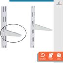 Ver imagem 4 de Kit 2 Suporte Prateleira Trilho Duplo em Aço Branco 27cm - Starfer