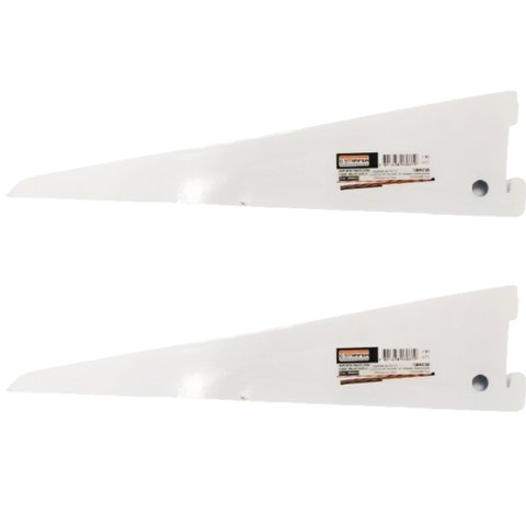 Kit 2 Suporte Prateleira Trilho Duplo em Aço Branco 27cm - Starfer