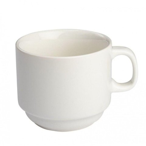 Jogo de Xicara de Cha Empilhavel 200 Ml Porcelana Branca