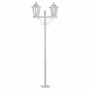 Ver imagem 1 de Poste de Jardim Duplo Externo Colonial Branco 1,61m Alumínio E27 Lente Transparente Grega Dital