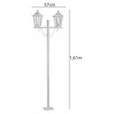 Ver imagem 3 de Poste de Jardim Duplo Externo Colonial Branco 1,61m Alumínio E27 Lente Transparente Grega Dital