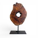 Ver imagem 1 de Escultura Decorativa Abstrata em Madeira Natural 35cm de Altura