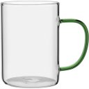 Ver imagem 1 de Caneca Xícara Alça Verde Borossilicato 450ml 12x8x8cm
