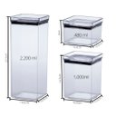 Ver imagem 3 de Kit 4 Potes Herméticos Quadrados 480/1000/2200ml Paramount