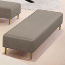 Ver imagem 2 de Puff Decorativo Sala de Estar Bali W01 Pés Palito 170x60cm Linho Bege - Lyam Decor