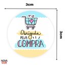 Ver imagem 2 de Adesivo Obrigada Pela Compra Carrinho Amarelo Azul Rosa 200 Unidades