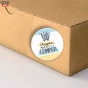 Ver imagem 4 de Adesivo Obrigada Pela Compra Carrinho Amarelo Azul Rosa 200 Unidades