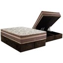 Ver imagem 1 de Cama Box Baú Queen: Colchão Molas Bonnel Herval Assis + Base Crc Suede Brown (158x198)