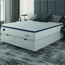 Ver imagem 2 de Cama Box Baú Casal King Colchão Molas Ensacadas com Pillow Sevilha 193x203x74cm Branco/cinza