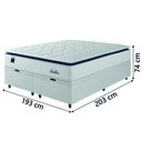 Ver imagem 5 de Cama Box Baú Casal King Colchão Molas Ensacadas com Pillow Sevilha 193x203x74cm Branco/cinza
