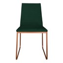 Ver imagem 2 de Kit 3 Cadeiras de Jantar Estofada Lille Base Bronze Veludo Verde - Montanaris Decor
