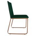 Ver imagem 3 de Kit 3 Cadeiras de Jantar Estofada Lille Base Bronze Veludo Verde - Montanaris Decor