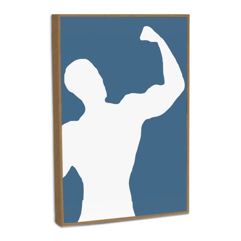 Quadro Decorativo Musculação Minimalista I com Moldura Filete