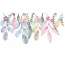 Ver imagem 1 de Adesivo de Parede Folhagens Floridas - Candy color - 2 Cartelas - Candy mais claro