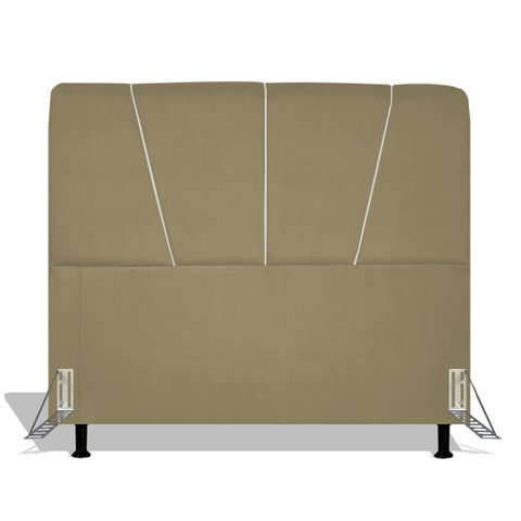 Cabeceira Estofada Topázio 90 cm Para Cama Box Quarto Solteiro Luxo MV Estofados Suede Bege