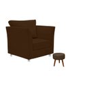 Ver imagem 1 de 01 Poltrona Lisboa Decorativa + 01 Puff Redondo Decorativo Suede Escolha Sua Cor