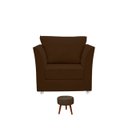 Ver imagem 2 de 01 Poltrona Lisboa Decorativa + 01 Puff Redondo Decorativo Suede Escolha Sua Cor