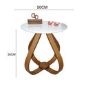 Ver imagem 2 de Mesa Lateral Cebola com Vidro 50cm Branco 50cm