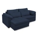Ver imagem 5 de Sofá Retrátil Manual Sala de Estar Nolan Bipartido 250cm Conforto Premium em Couro Azul Marinho G58