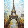 Quadro Pintura Tela céu torre eiffel rua azul 5564: 60cm (A) x 120cm (L) - 4
