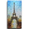Quadro Pintura Tela céu torre eiffel rua azul 5564: 60cm (A) x 120cm (L) - 2