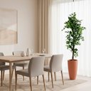 Ver imagem 1 de Árvore Fícus Artificial com Tronco Natural e Vaso de Polietileno Terracota | 220cm