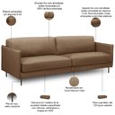 Ver imagem 2 de Sofá 3 Lugares para Sala Living Industrial 240cm Romero L06 Couro Marrom Claro - Lyam Decor