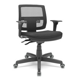 Cadeira Executiva Giratória Para Escritório Brizza Tela Ergonômica Com Certificado NR17 Preta - 1