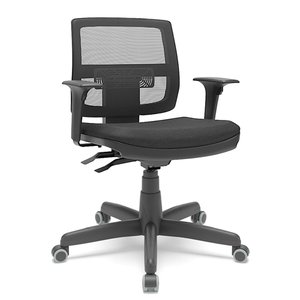 Cadeira Executiva Giratória Para Escritório Brizza Tela Ergonômica Com Certificado NR17 Preta