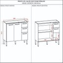 Ver imagem 3 de Balcão para Pia 120cm sem Tampo 3 Portas 2 Gavetas Versalhes Freijó/Soft