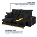 Ver imagem 2 de Sofá Milano 4 Lugares Retrátil e Reclinável 250cm Preto