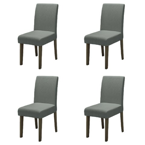 Conjunto com 4 Cadeiras Estofada Sala de Jantar Trieste Siena Cedro / Mascavo Dobuê