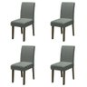 Conjunto com 4 Cadeiras Estofada Sala de Jantar Trieste Siena Cedro / Mascavo Dobuê - 1