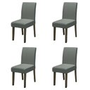 Ver imagem 1 de Conjunto com 4 Cadeiras Estofada Sala de Jantar Trieste Siena Cedro / Mascavo Dobuê