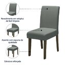 Ver imagem 3 de Conjunto com 4 Cadeiras Estofada Sala de Jantar Trieste Siena Cedro / Mascavo Dobuê