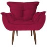 Kit 2 Poltronas Cadeiras Opala Suede Pés Palito Vermelho - 2