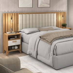 Cabeceira Onix Design Moderno e Funcional em Vários Tamanhos:king/bege