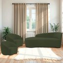 Ver imagem 1 de Kit Divã Recamier Orgânico França 140cm Lado Esquerdo e 2 Poltronas Amore Linho
