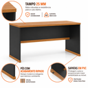 Ver imagem 3 de Mesa para Notebook e Computador Home Office 136 cm Berlin - Preto/Nature