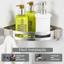 Ver imagem 7 de Suporte Shampoo de Canto Parede Banheiro Aço Inox Cromado