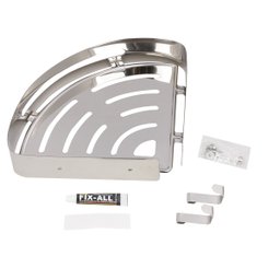 Suporte Shampoo de Canto Parede Banheiro Aço Inox Cromado - 3