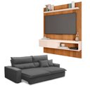 Ver imagem 1 de Kit Estofado Ferguile Trieste Retrátil Reclinável com Painel Tv 55 Esmeralda Caemmun