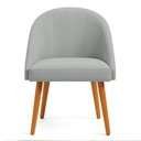 Ver imagem 4 de Kit 02 Cadeiras Poltrona de Jantar Luna Suede Cinza Pés Palito Castanho