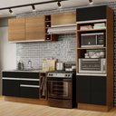 Ver imagem 1 de Armário de Cozinha Completa 290cm Rustic/Preto/Rustic Cristal Madesa 09