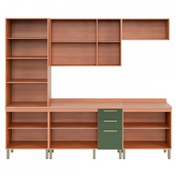 Cozinha Completa Sálvia 12 Portas 3 Gavetas Freijó/Verde - Telasul - 3