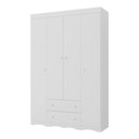 Ver imagem 2 de Guarda-roupa Infantil 122cm 4 Portas e 2 Gavetas Realeza Multimóveis Mp4453 Branco Branco