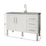 Balcão de Cozinha sem Tampo e Pia 2 Portas 3 Gavetas 114cm Flex Mgm Móveis - 3