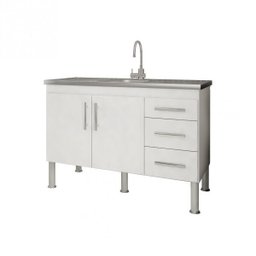 Balcão de Cozinha sem Tampo e Pia 2 Portas 3 Gavetas 114cm Flex Mgm Móveis - 2 Balcão de Cozinha sem Tampo e Pia 2 Portas 3 Gavetas 114cm Flex Mgm Móveis - 2