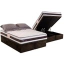 Ver imagem 1 de Cama Box Baú Queen: Colchão Molas Ensacadas Herval MasterPocket Ness + Base CRC Suede Brown(158x198)