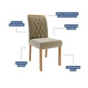 Ver imagem 3 de Kit 4 Cadeiras para Sala de Jantar Estofadas Juliana Marrom/Joli